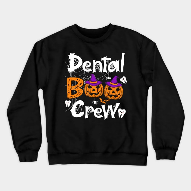 Dental Boo Crew Funny Dentist Halloween Costume Crewneck Sweatshirt by Simpsonfft